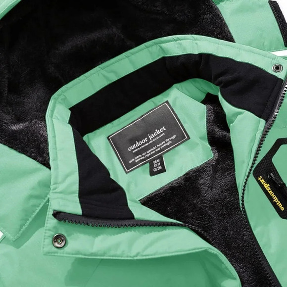 ❤️Men's Water Resistant Fleece Lined Winter Windproof Warm Snow Ski Jacket Green - Picture 3 of 7